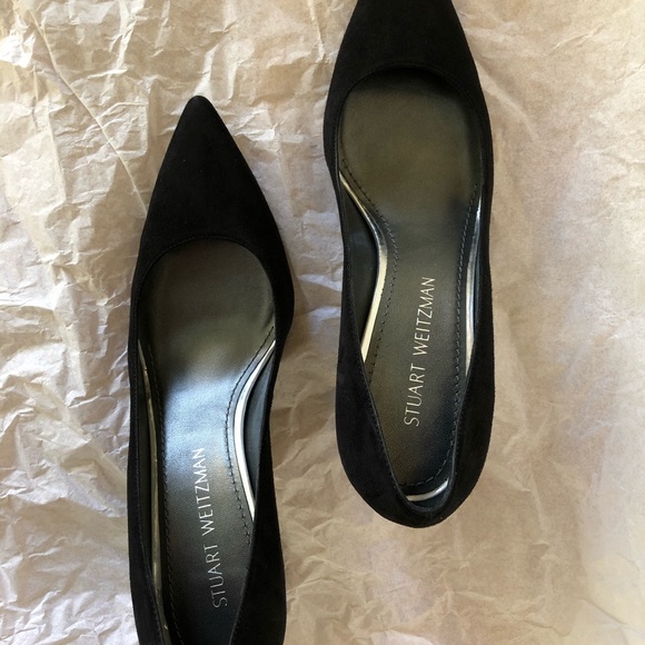 9M Stuart Weitzman Litelys6 Black Suede Pumps - Picture 2 of 13